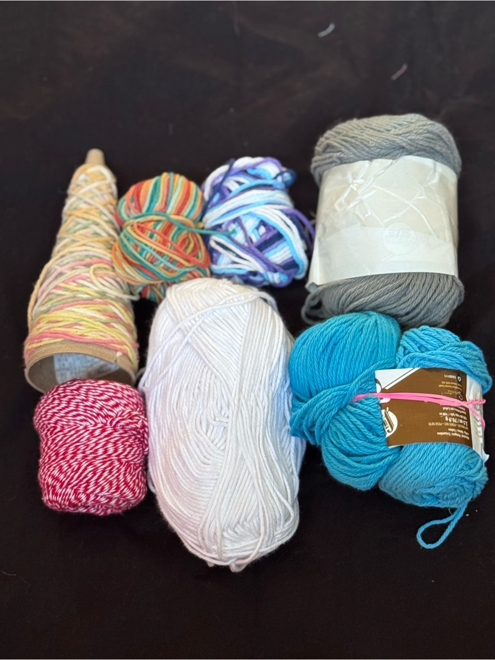 100% cotton yarn. 7 skeins.